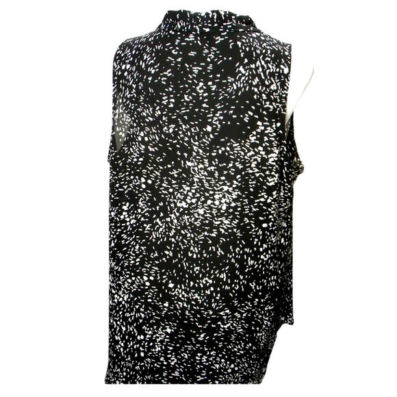 Vince Camuto Size L Black & White Abstract Hi-Low Sleeveless Tank Top Layer - Picture 3 of 7
